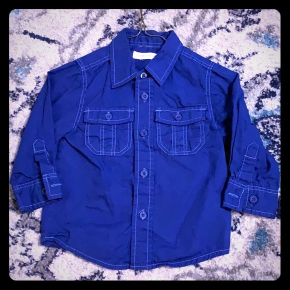Pumpkin Patch Cobalt Blue Button up shirt - Picture 1 of 5